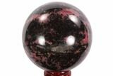 Polished Rhodonite Sphere - Madagascar #95043-1